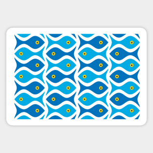 Blue Fish Pattern Magnet